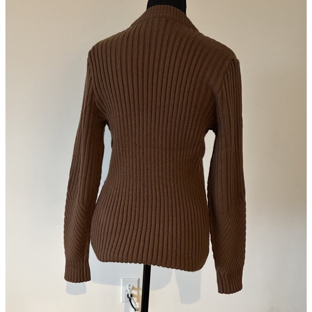 Eddie Bauer Women XS Brown Cable Knit Sweater Capsule Minimalist Outdoor Cottage - Picture 4 of 16